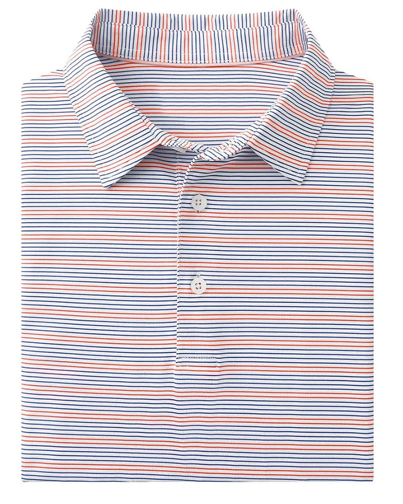 T-Shirt Col Bleu Et Blanc Fine Rayure