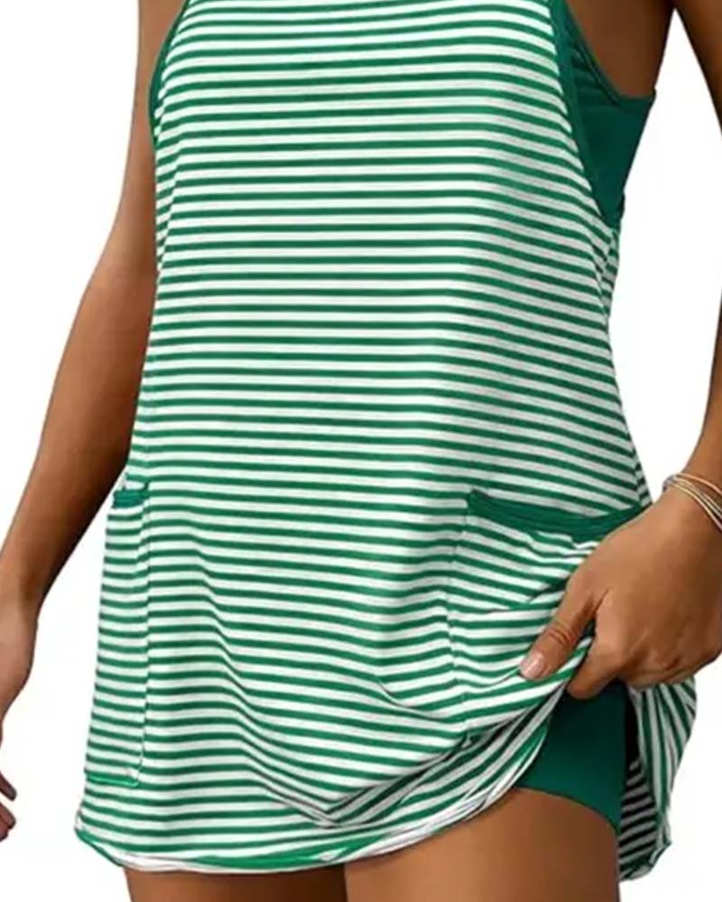 Combinaisons Rayées Sans Manches Camisole Décontractée