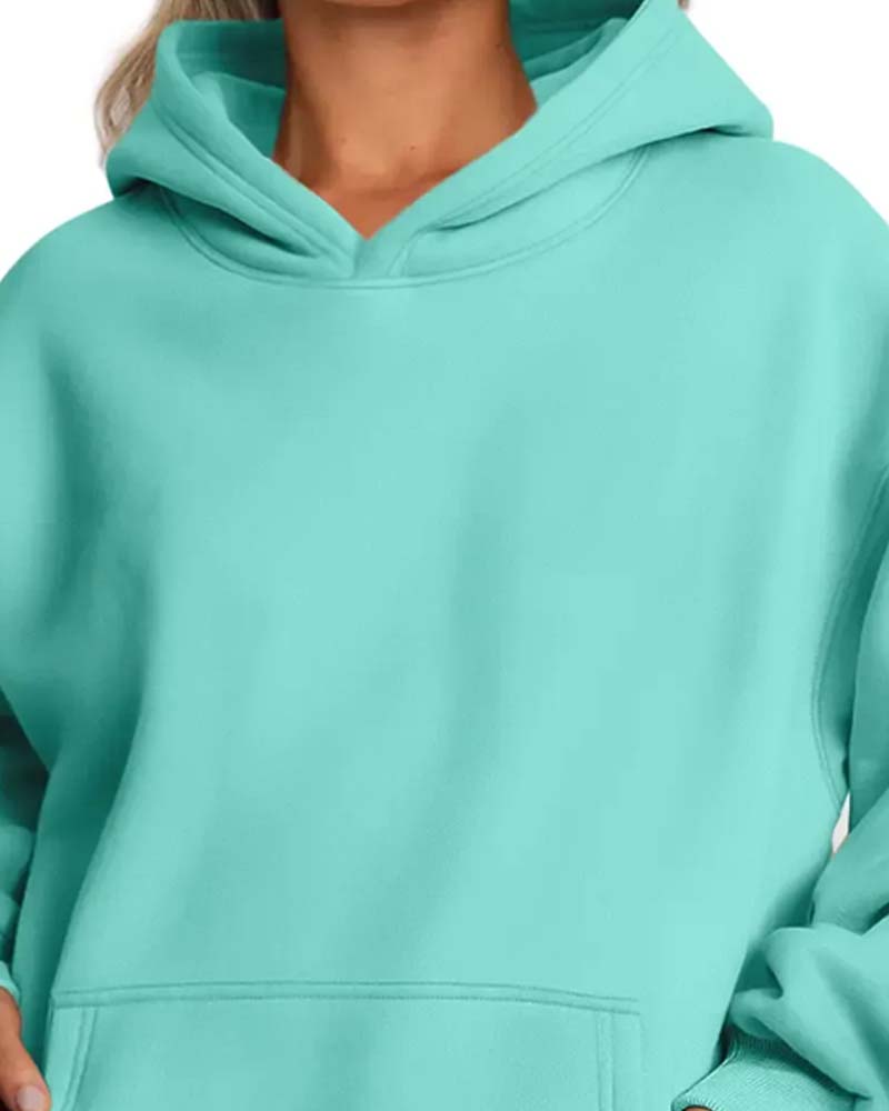 Hoodie Unie Manche Longue Décontracté