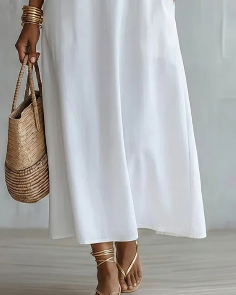 Robe Col Montant Manches Bouffantes