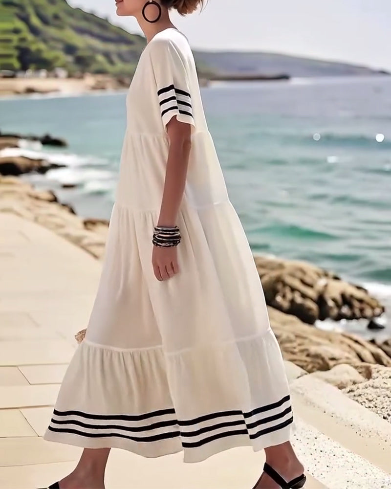 Robe Tendance Vacances Manches Courtes