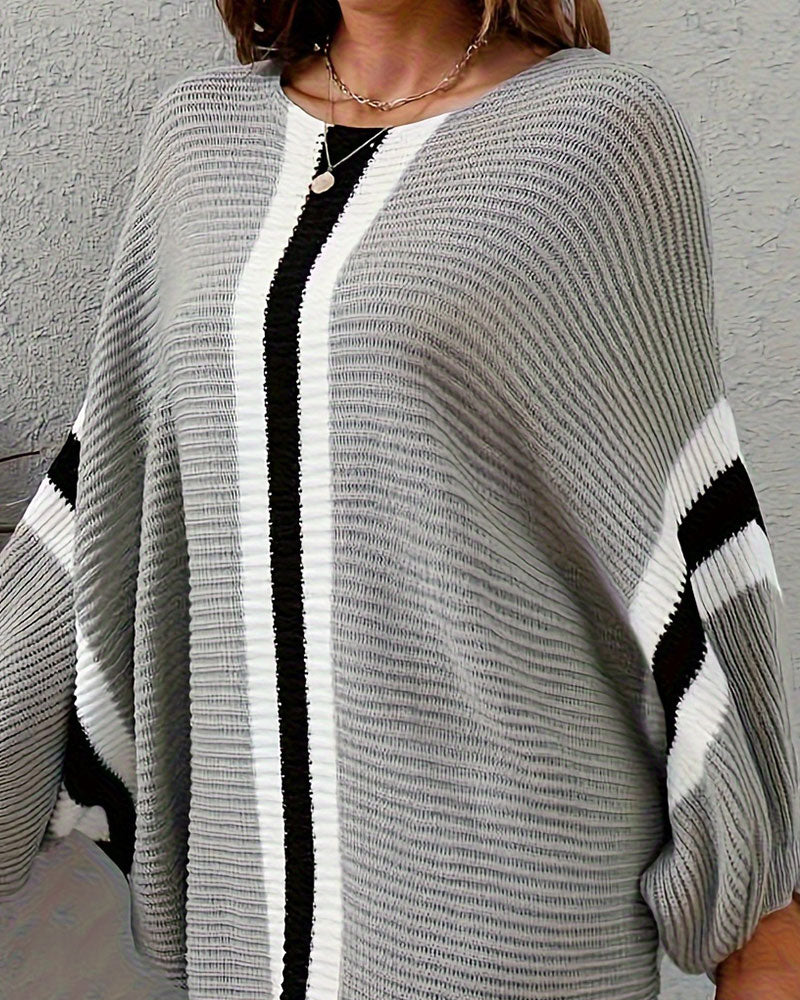 Robe Rayée Manche Chauve-Souris