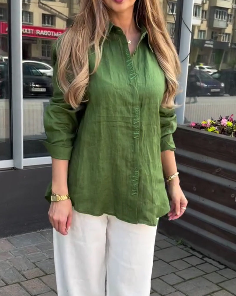 Chemise Revers Manche Longue Lâche