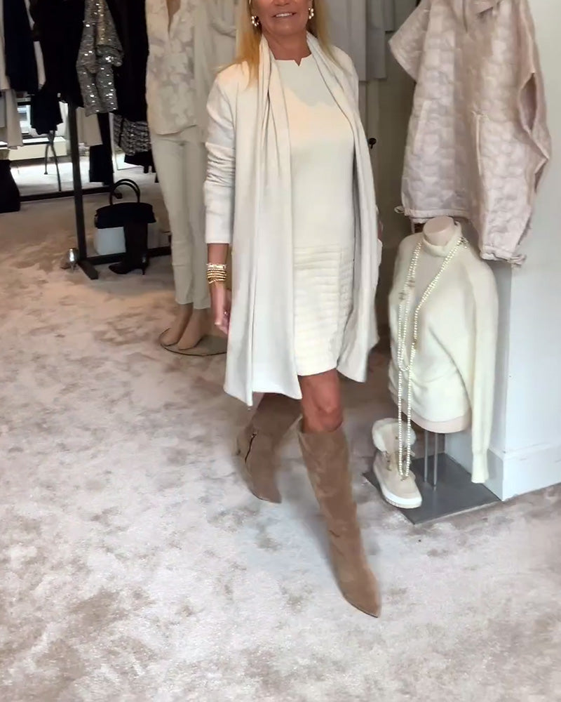 Robe pull simple et élégante de couleur unie