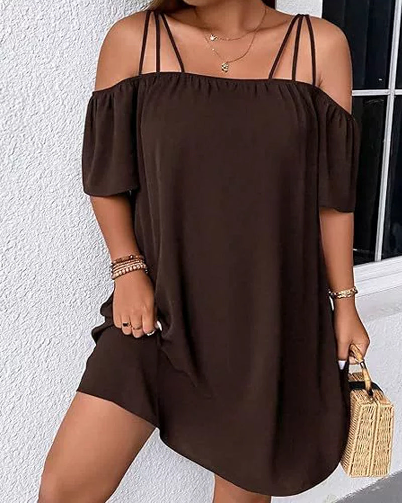 Robe Élégante Hors Épaule Bretelles