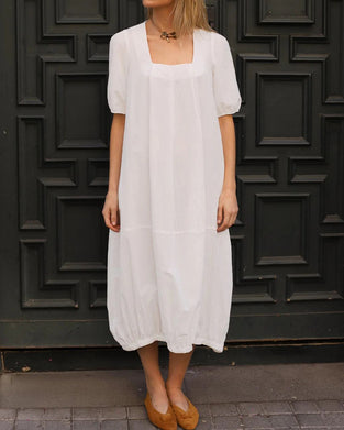 Robe Col Carré Ourlet Bulle
