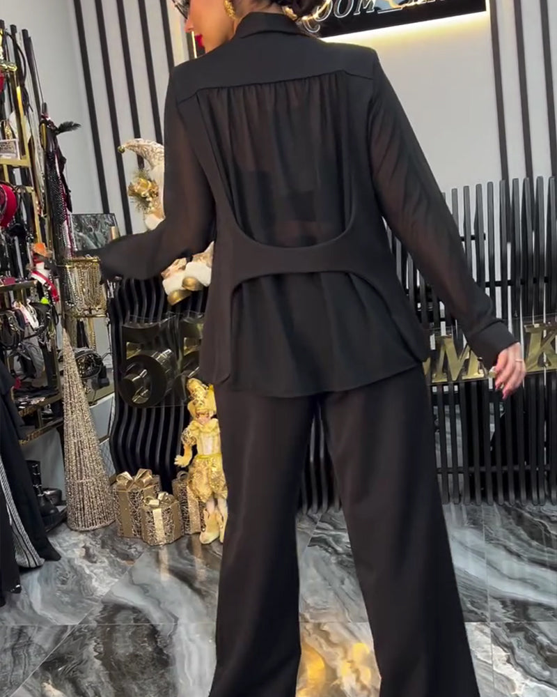 Manteau Élégant Uni Col