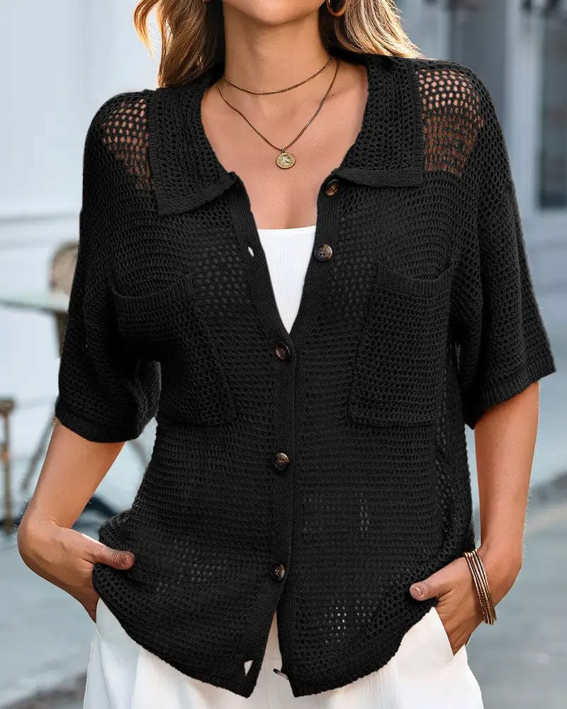 Cardigan Revers Creux Maille