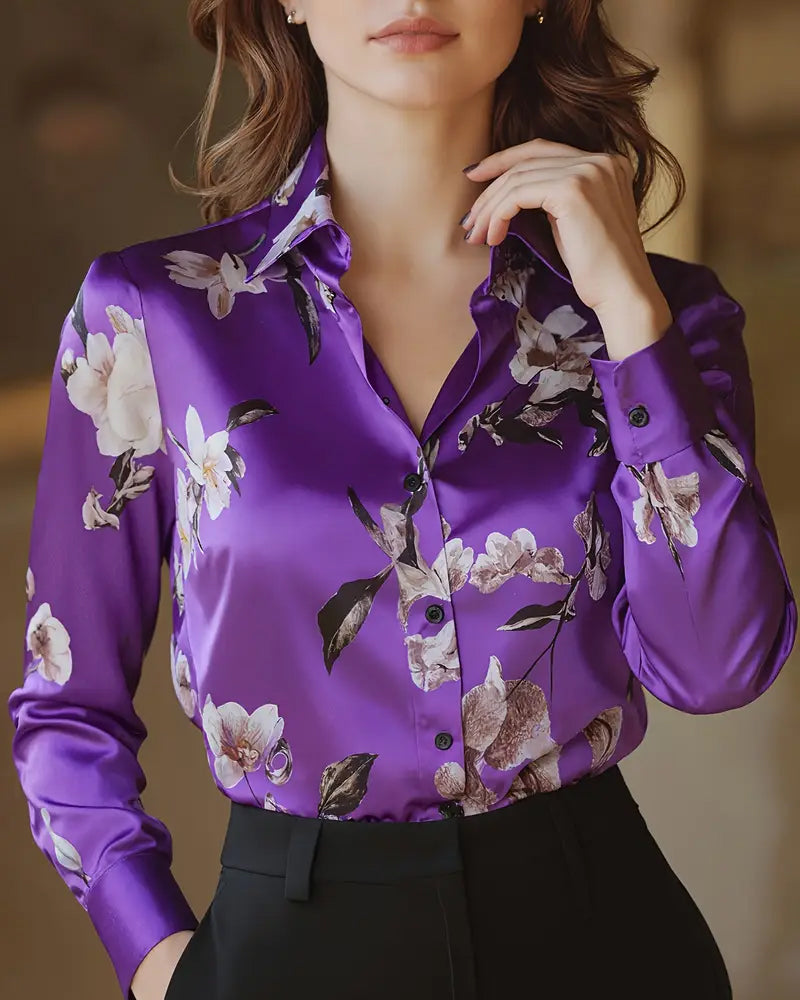 Chemise Style Rétro Imprimé Floral