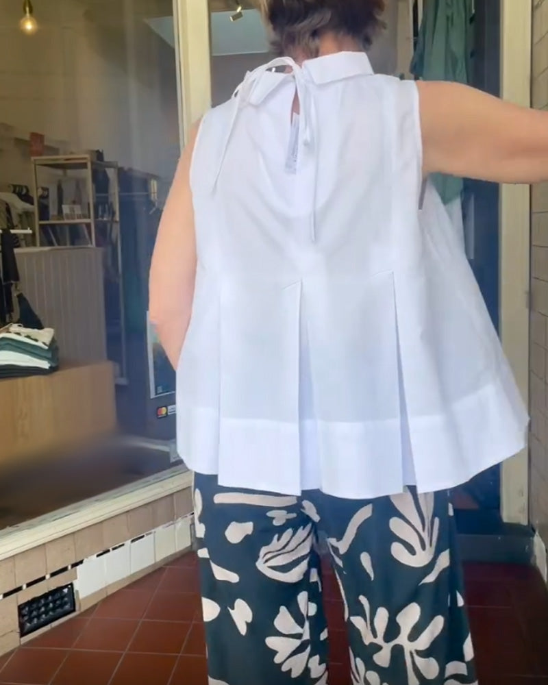 Blouse Sans Manches Unie Simple