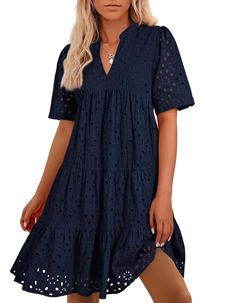 Robe Col Montant Creux Ligne-A