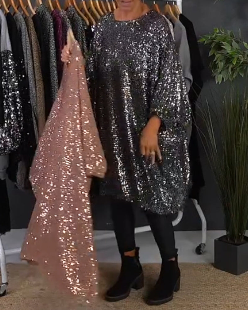Robe ample à sequins de vacances