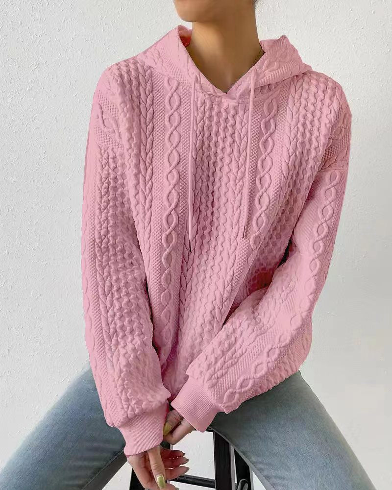 Sweat à capuche décontracté de couleur unie