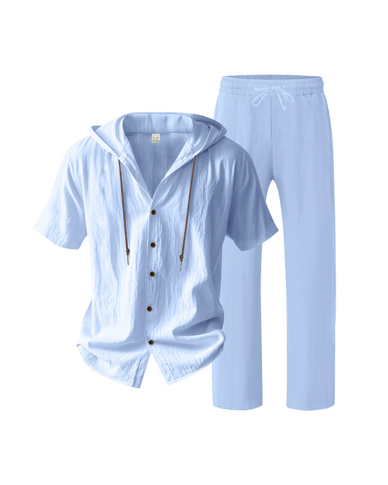 Ensemble Deux Pièces À Capuche Léger Pour Homme Pour Une Tenue Décontractée Estivale