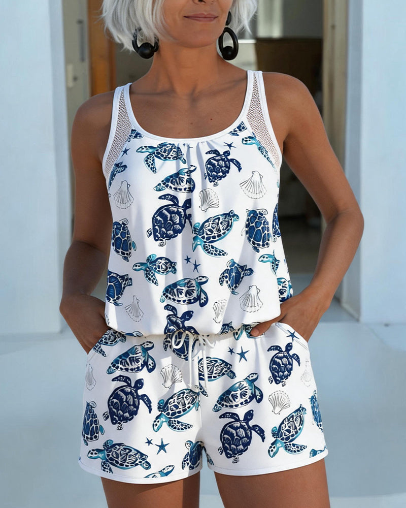 Tankini Vacances Imprimé À Cordon