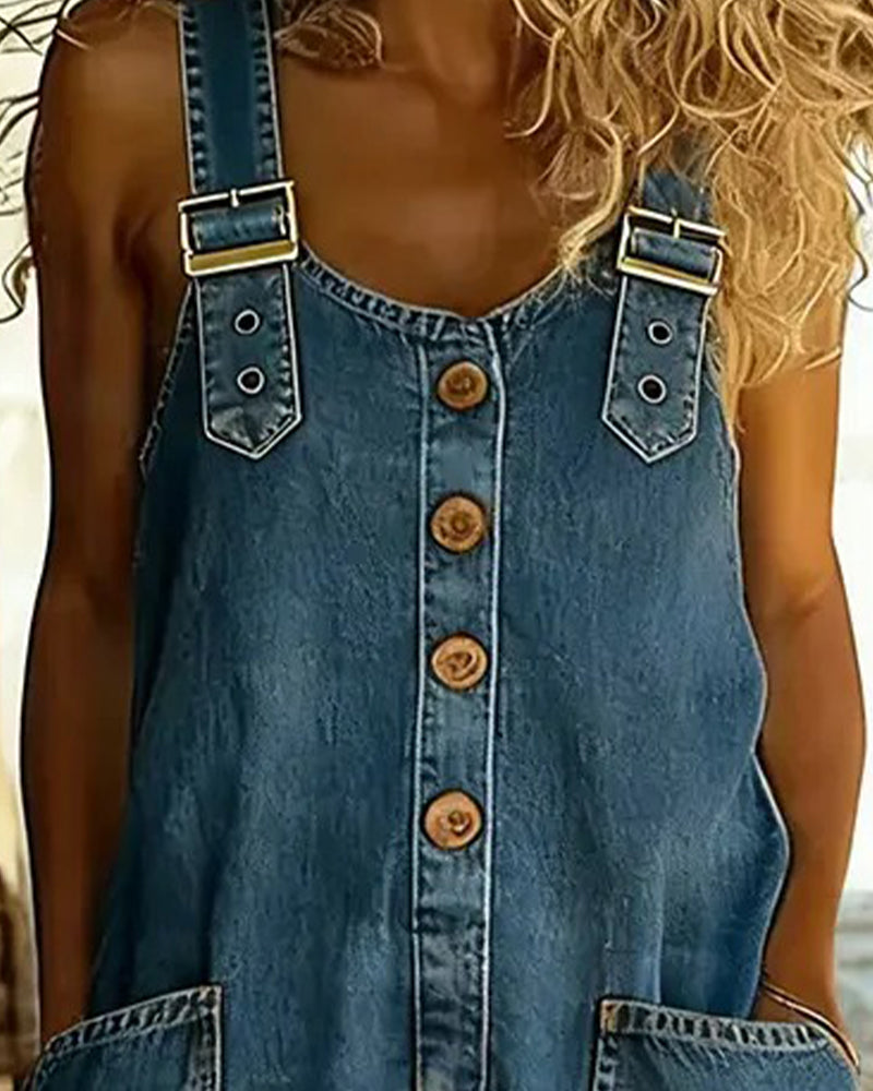 Combinaisons Avec Short En Denim Décontracté
