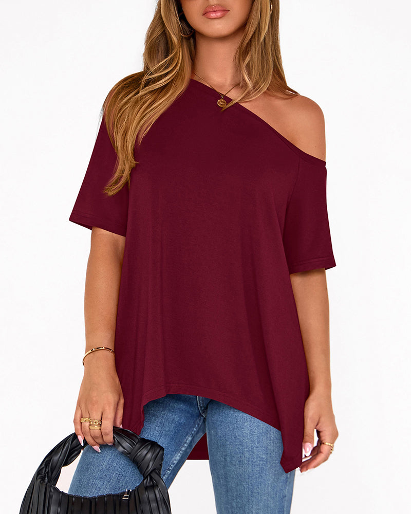 T-shirt Uni Irrégulier