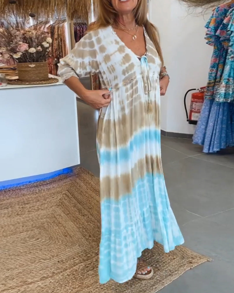 Robe décontractée à bretelles et imprimé contrasté