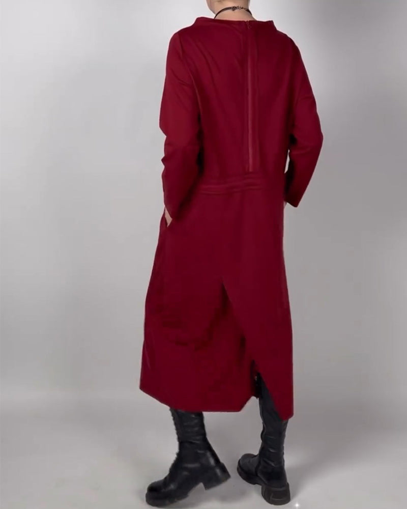 Robe à couleur unie et poche