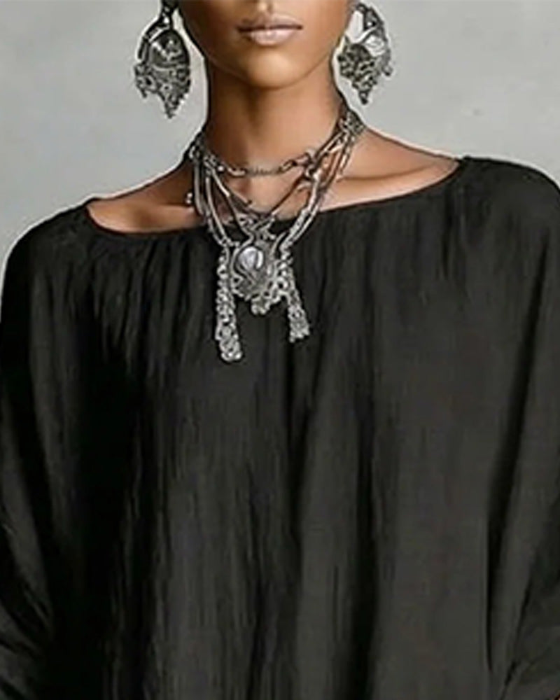 Robe Ample Manche Chauve-Souris Plus Taille