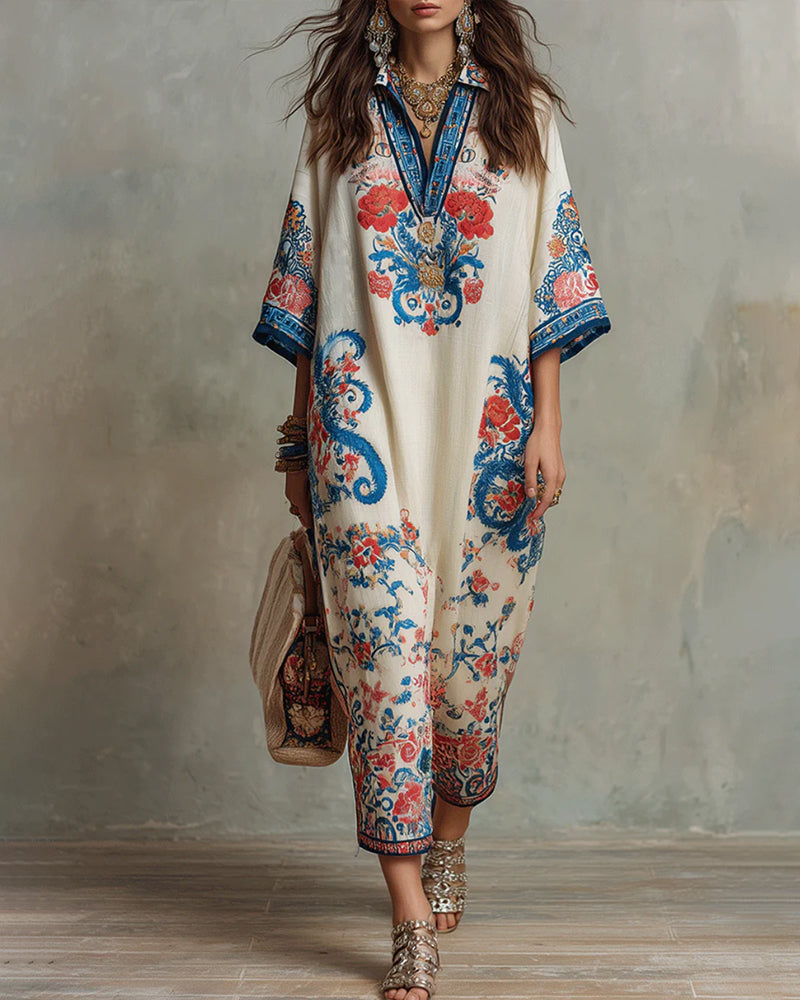 Robe Bohème Revers Décontractée