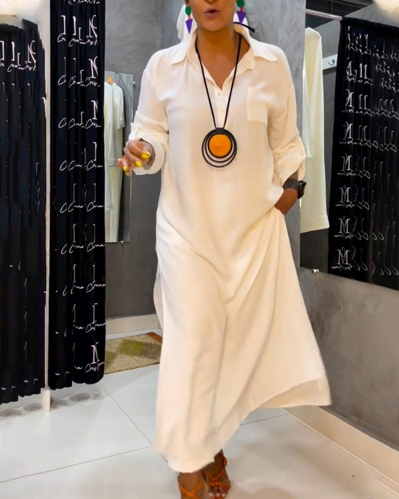 Robe de couleur unie et poche