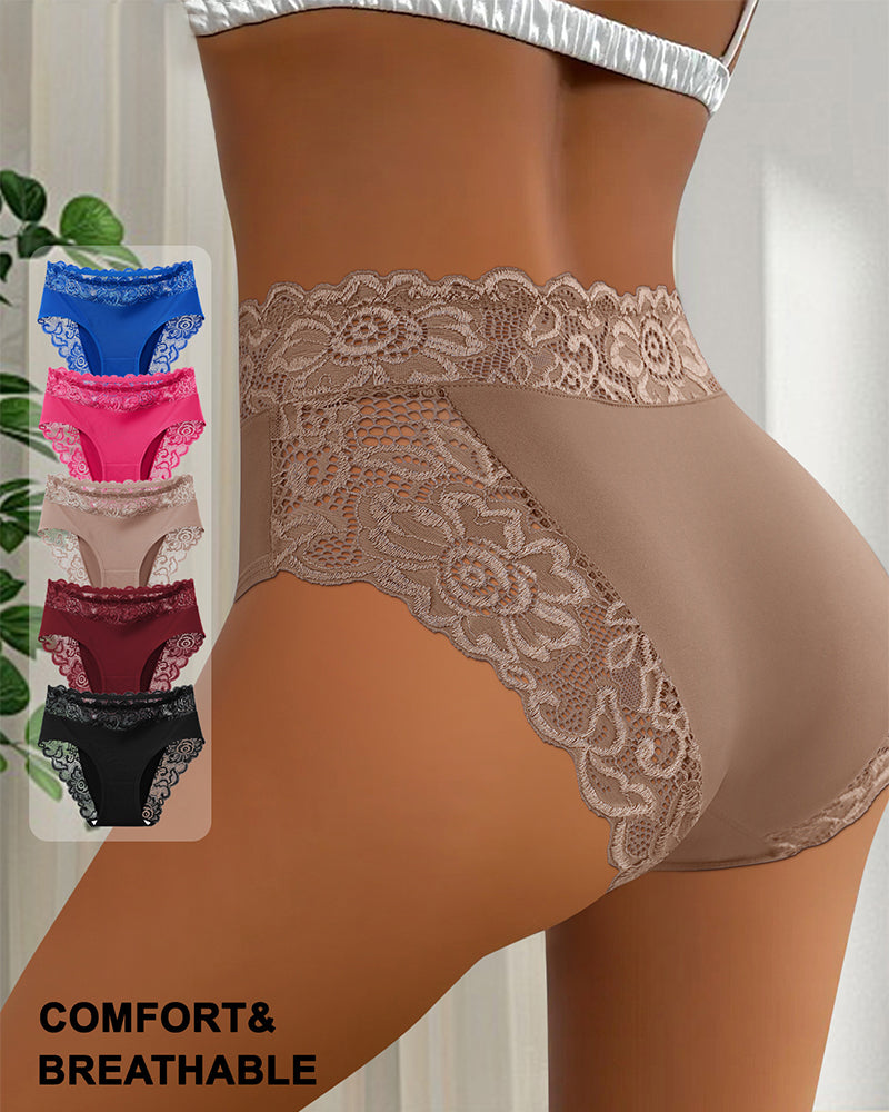 Culotte Sexy Dentelle Taille Moyenne-4