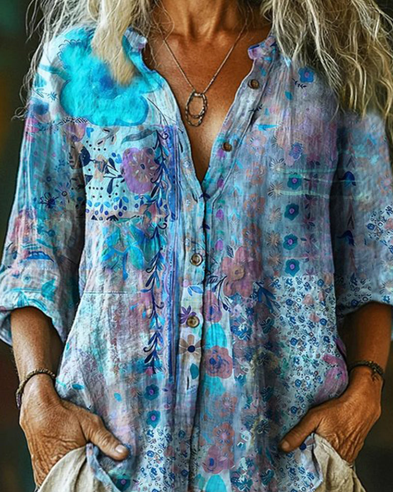 Chemise Artistique Imprimé Fleuri
