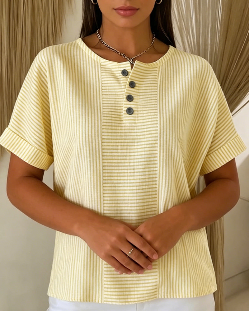 Blouse Col Rond Manche Courte