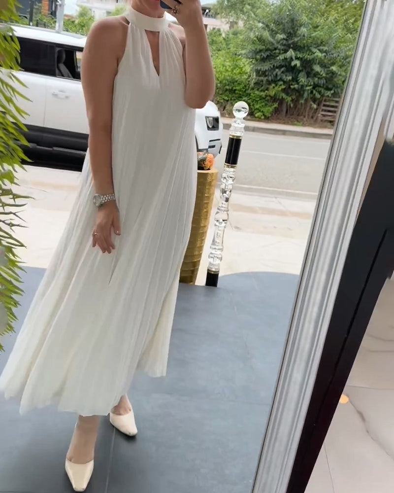 Robe Halter Froncée Élégante