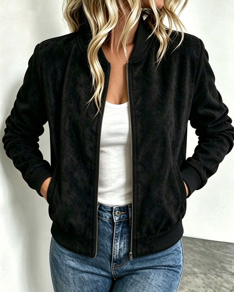 Manteau Uni À Manches Longues
