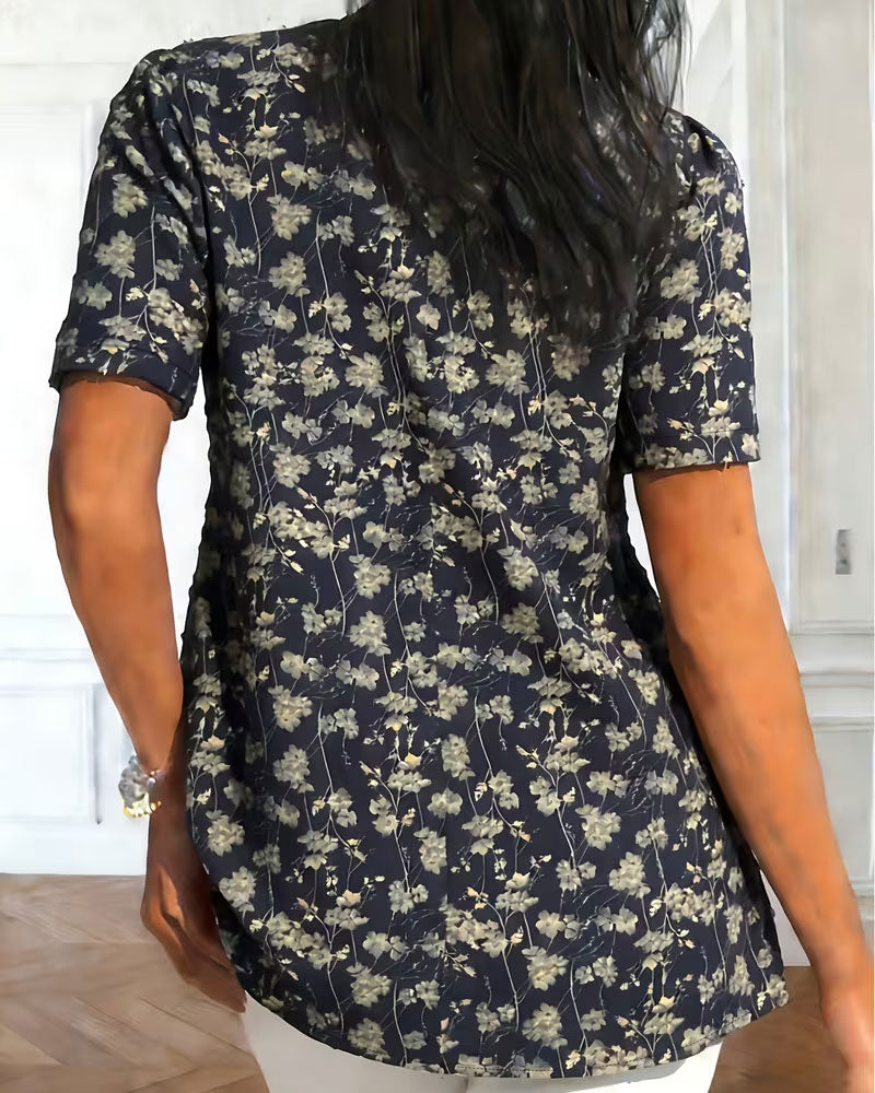 Blouse Vintage Froncée Florale