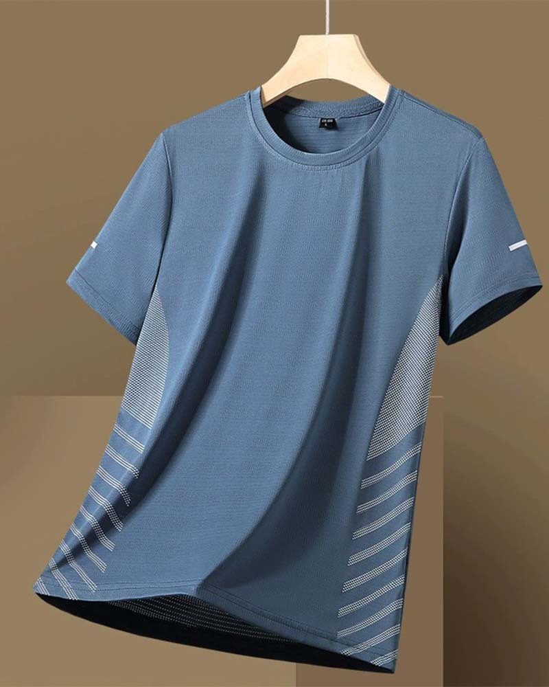 T-Shirt Bande Latérale Homme Soie Glacée