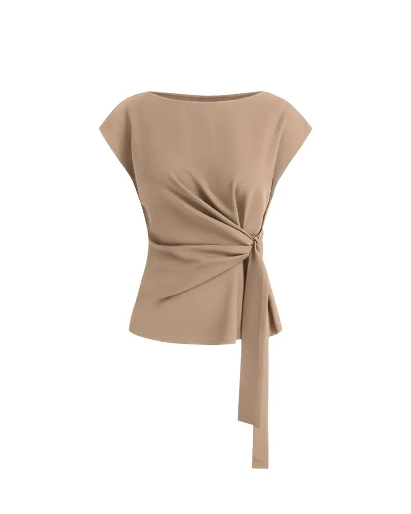 Blouse Hors-Épaule Torsion Nœud
