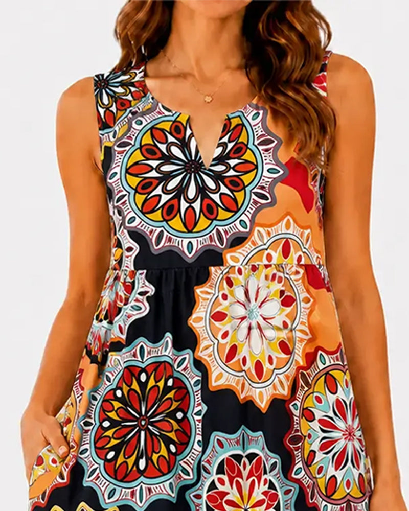 Robe Taille Haute Décontractée Sans Manches