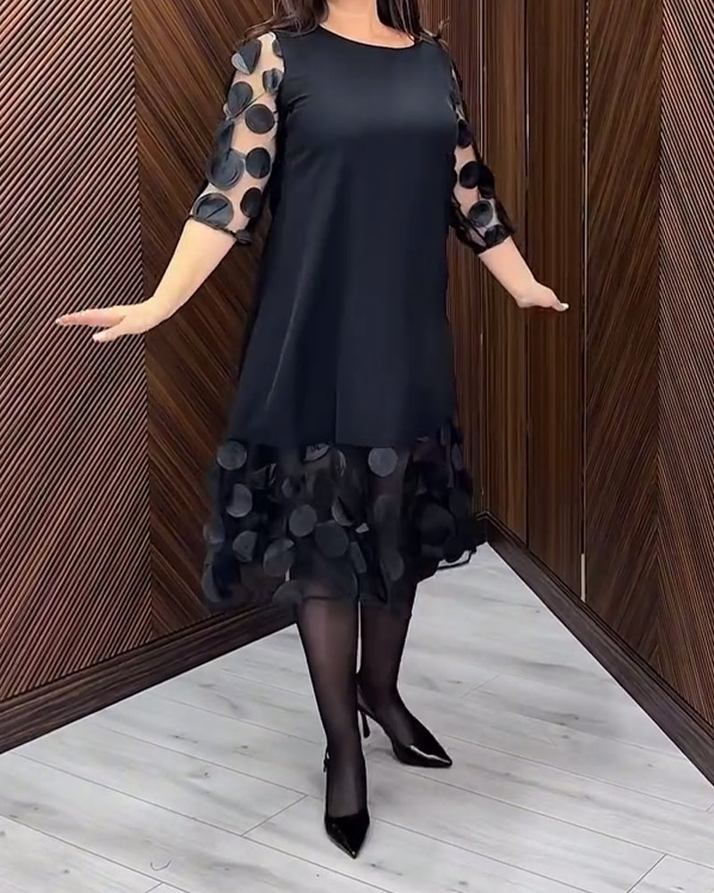 Robe Maille Couture À La Mode Col Rond