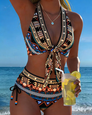 Bikini Bohème Géométrique Halter