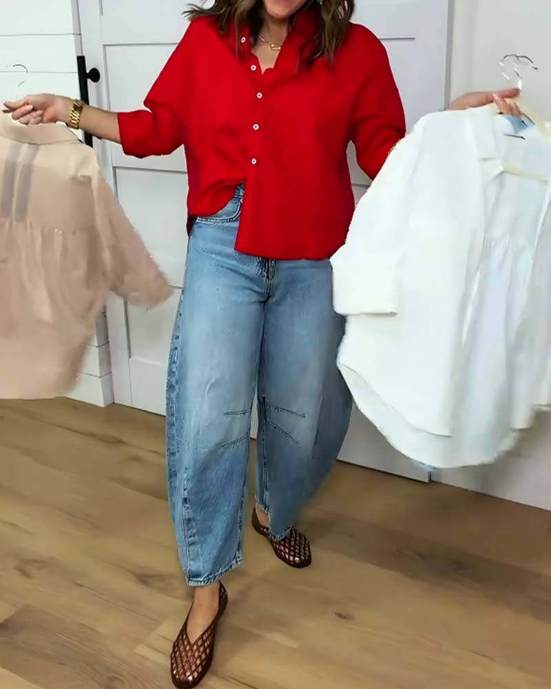 Chemise Revers Lâche Unie