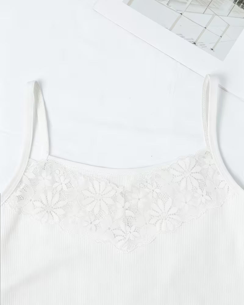 Tank Top Dentelle Dos Bretelle Spaghetti