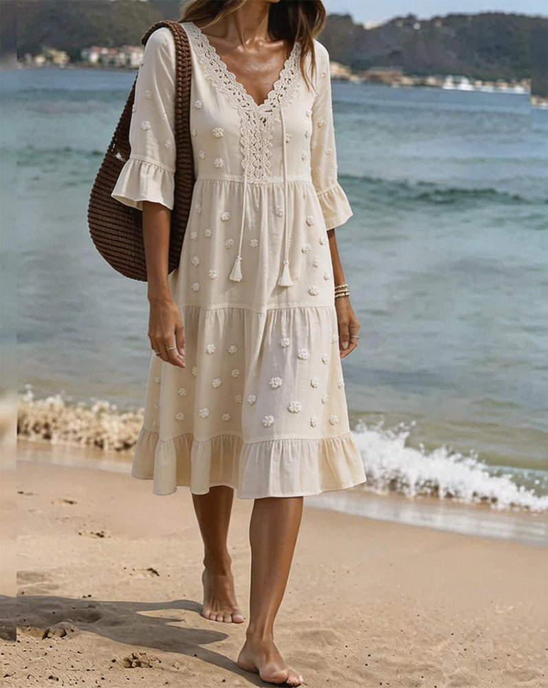 Robe Volant Col V Attacher