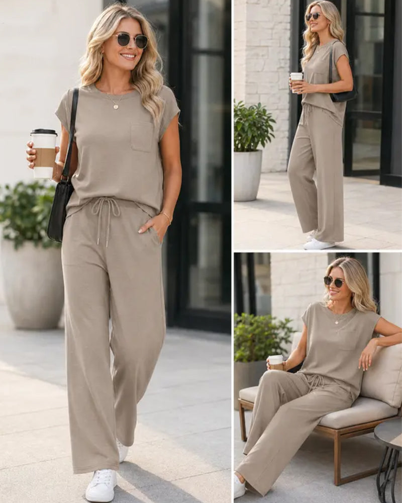 Ensemble Uni Manches Courtes Et Pantalon Long