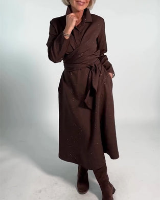 Robe Tendance Scintillante À Effet Taille Cintrée