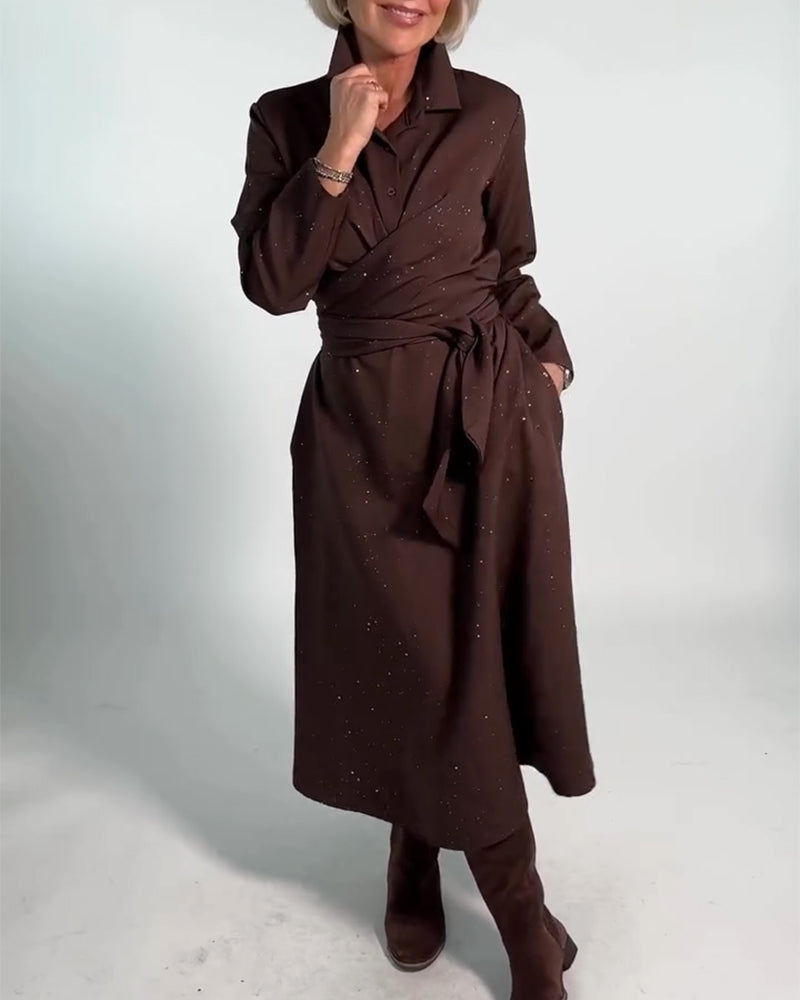 Robe Tendance Scintillante À Effet Taille Cintrée