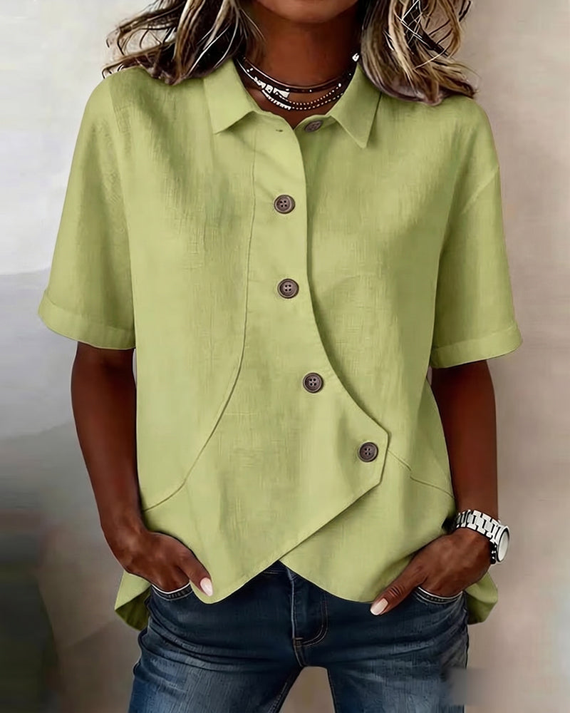Chemise Patte Asymétrique Boutonnage