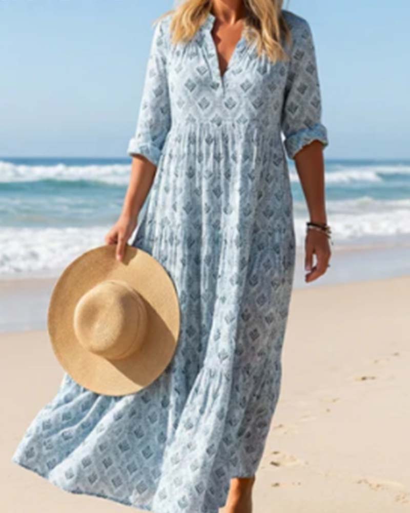 Robe Vintage Col En V Fleurie