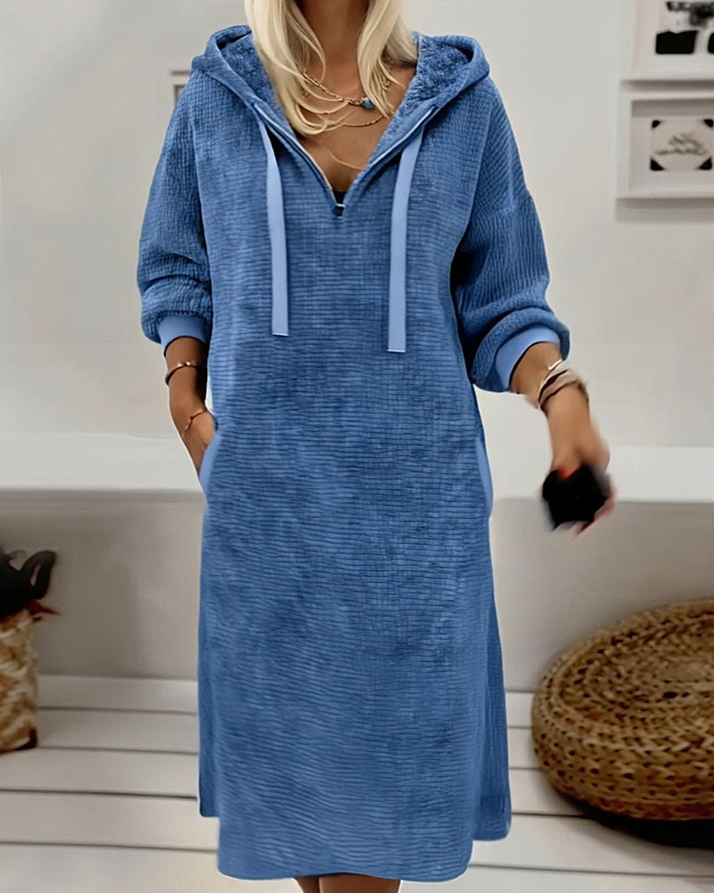 Robe Col Montant Manches Longues Velours