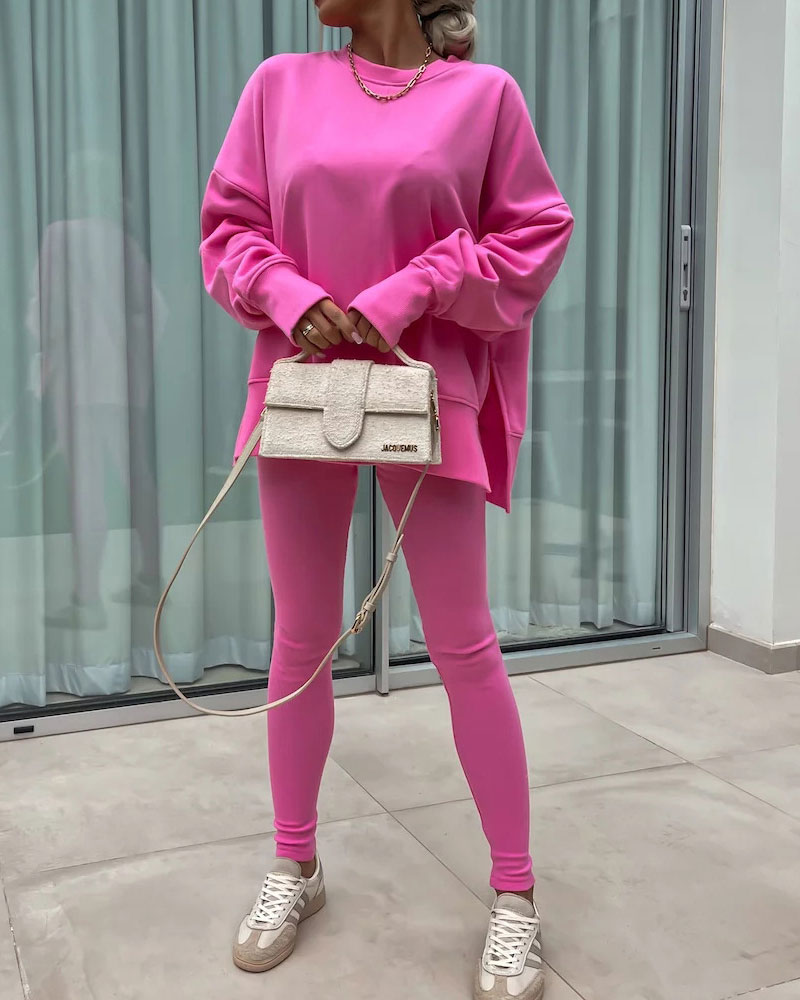 Ensemble Slim Pantalon Ample Sweatshirt
