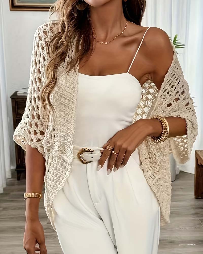 Cardigan Évidé Lâche Tricoté