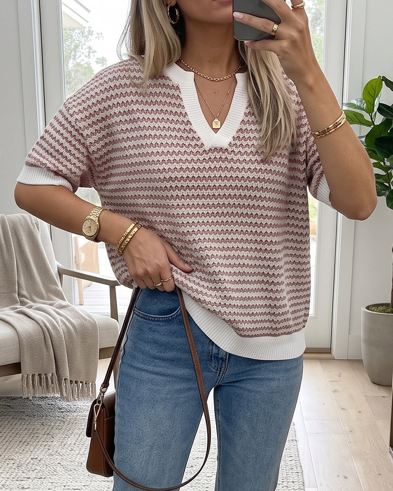 Pull Col V Tendance Décontracté
