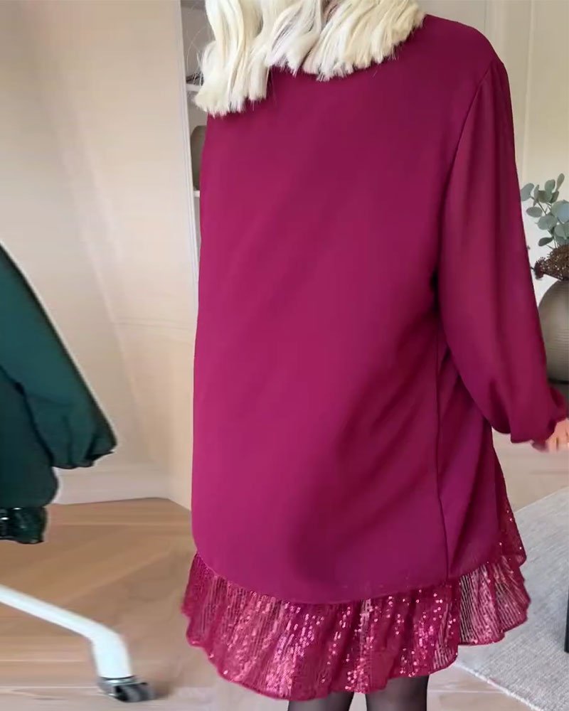Robe Col Rond Ample Patchwork